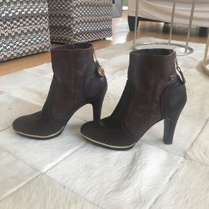 Tory Burch -Brown leather booties! NEVER WORN!!